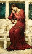 John Melhuish Strudwick When Sorrow comes to Summerday Roses bloom in Vain USA oil painting artist